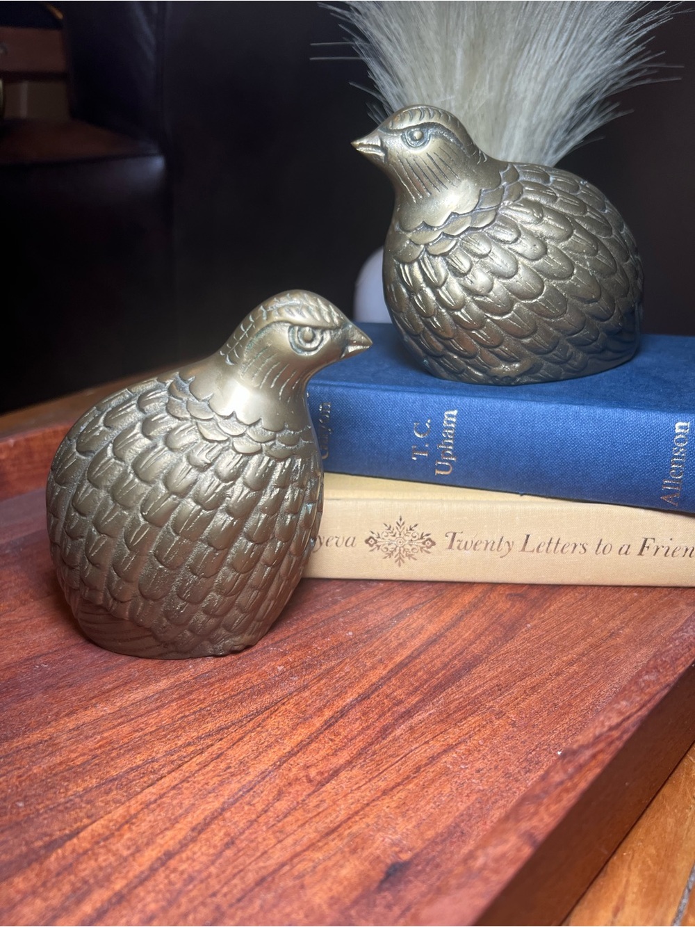Pair of Brass Quail Figurines - Set of 2 Vintage